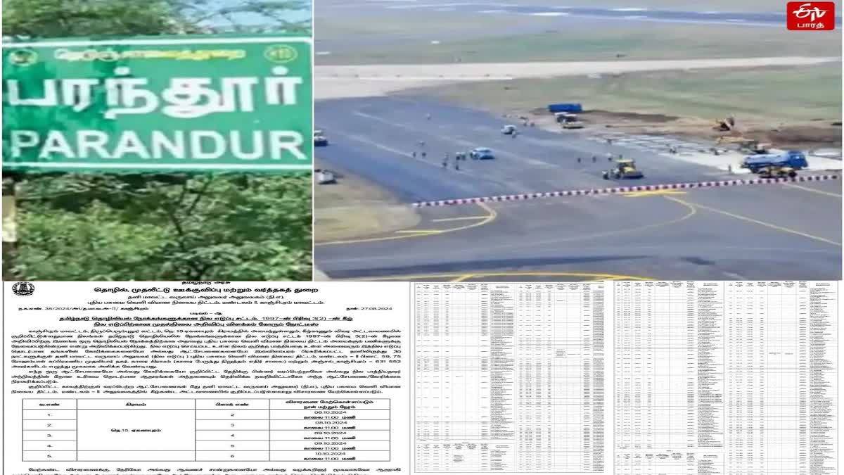 பரந்தூர் நில கையகப்படுத்துவதற்கான அறிவிப்பு