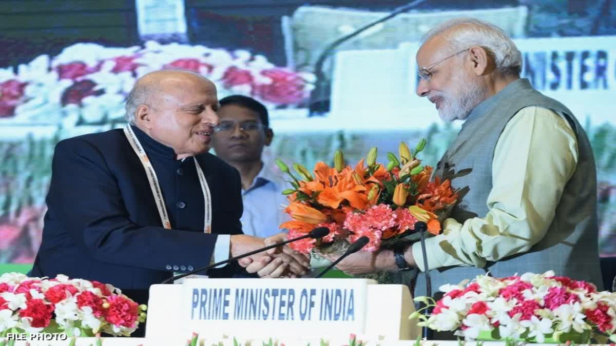 Etv Bharat Iconic agricultural scientist M S Swaminathan passes away  MS Swaminathan  Tribute to MS Swaminathan  Narendra Modi Remembers MS Swaminathan  MS Swaminathan Passed Away  എം എസ് സ്വാമിനാഥന്‍  പ്രധാനമന്ത്രി നരേന്ദ്ര മോദി  എം എസ് സ്വാമിനാഥന്‍ അനുസ്‌മരണം  എം എസ് സ്വാമിനാഥന്‍ അനുശോചനം  ഹരിതവിപ്ലവത്തിന്‍റെ പിതാവ്  പ്രധാനമന്ത്രി