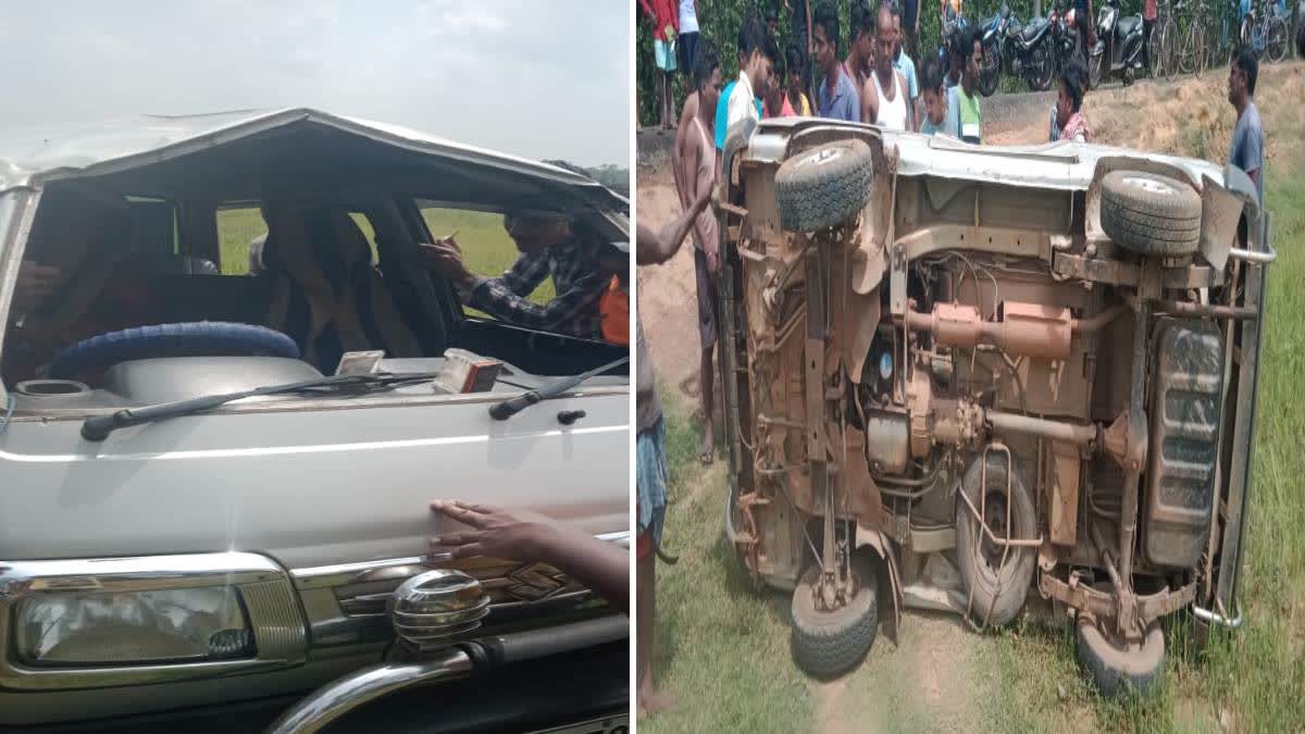 School Maruti Van Overturned