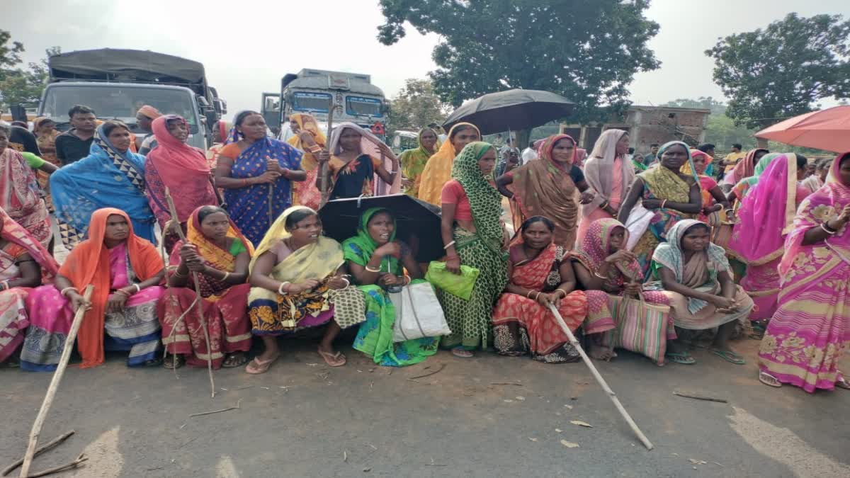 villagers blocked Sahibganj Govindpur highway