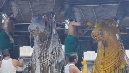 annamalaiyar-temple-purattasi-matha-pradosham-special-abhishekam-to-lord-nandi