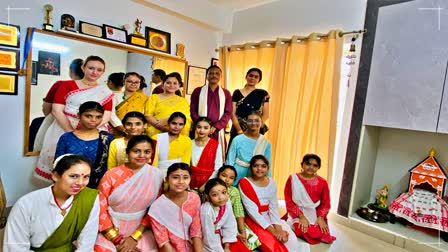 Foreign girls learning Sattriya Nritya and Sattriya Sangeet