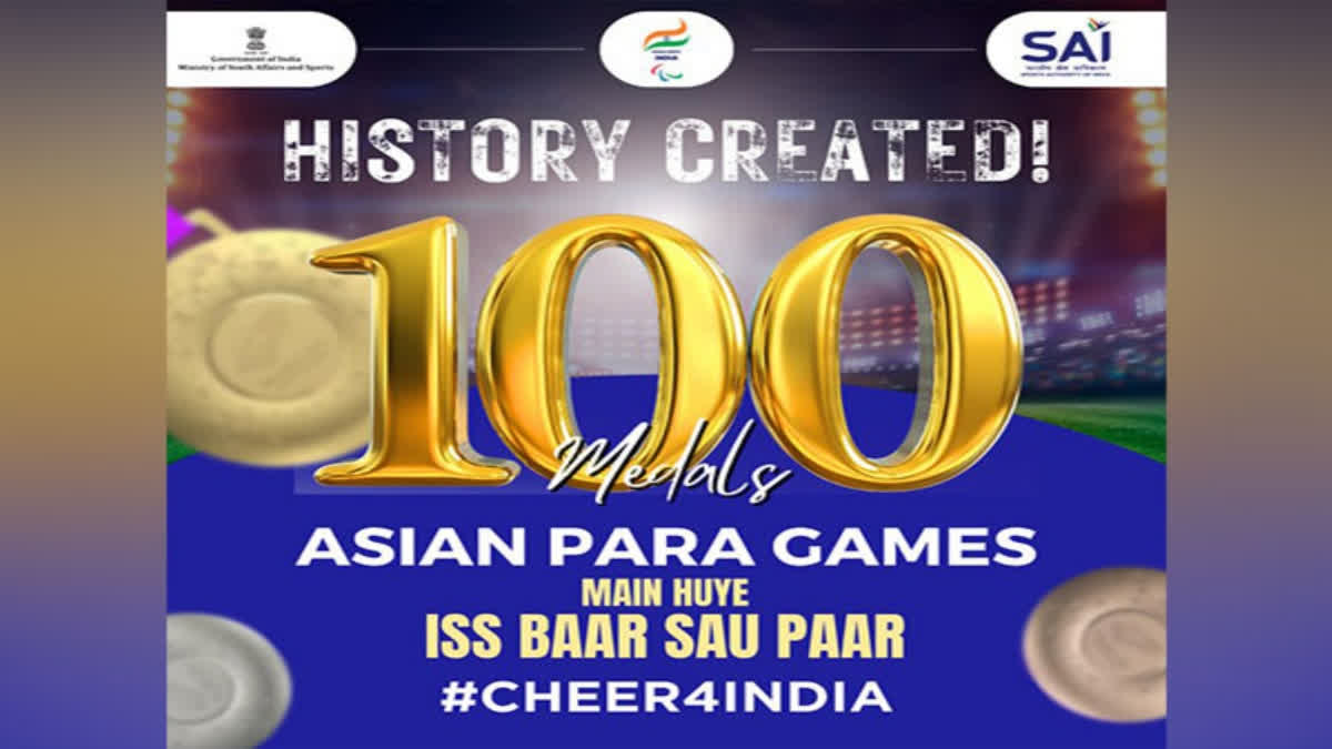 India cross 100 medals in Asian Para Games