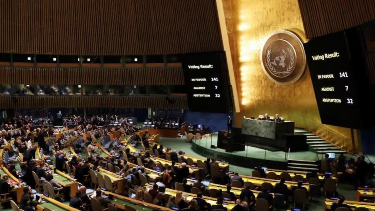 India while explaining the vote in the UNGA resolution on the Israel-Palestine conflict, conveyed concerns over the humanitarian crisis in Gaza and its consistent stand on Palestine, pointing out that 'there can be no equivocation on terror', sources in government said on Saturday, adding that the resolution in the UNGA did not include any explicit condemnation of terror attacks