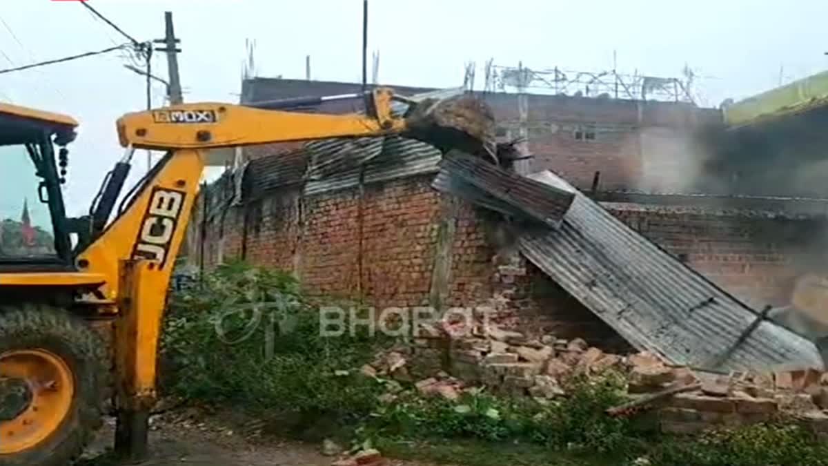 House Of Surajpur Double Murder Accused Demolished With Bulldozers