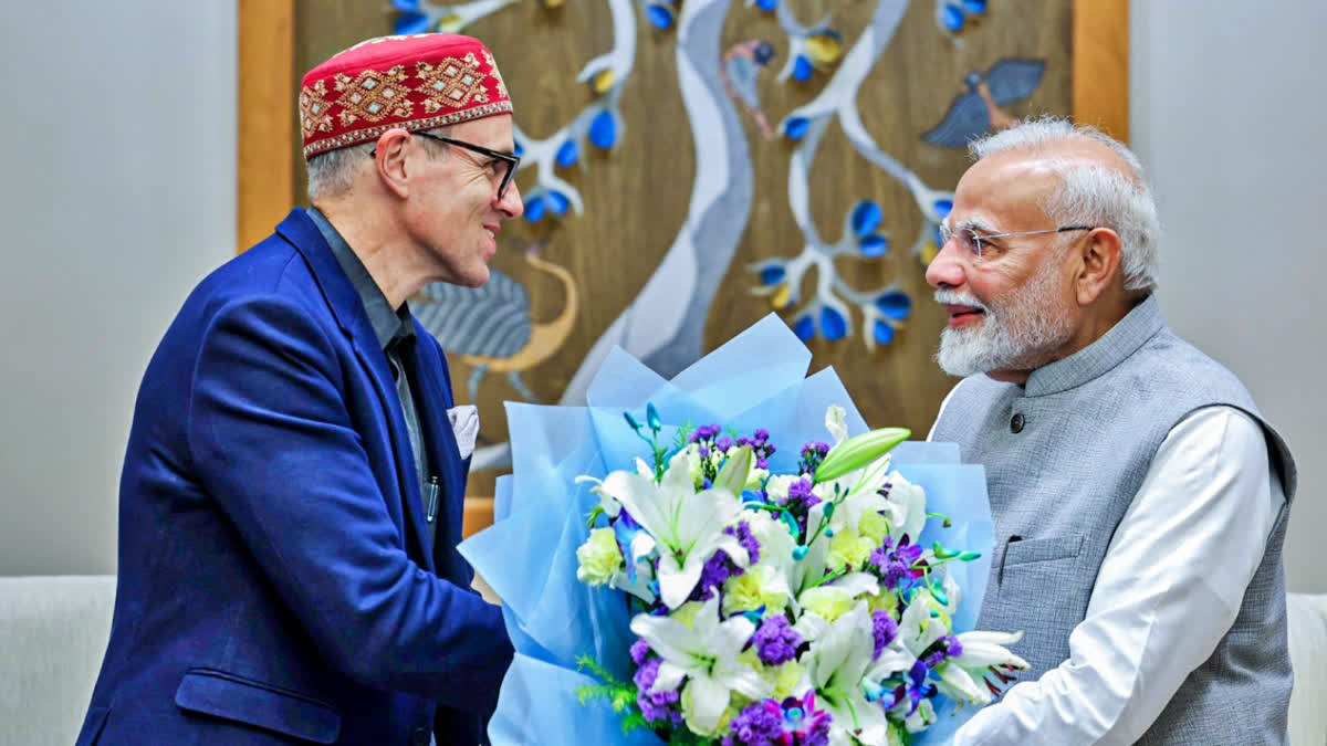 Jammu and Kashmir Chief Minister Omar Abdullah meets Prime Minister Narendra Modi, in New Delhi