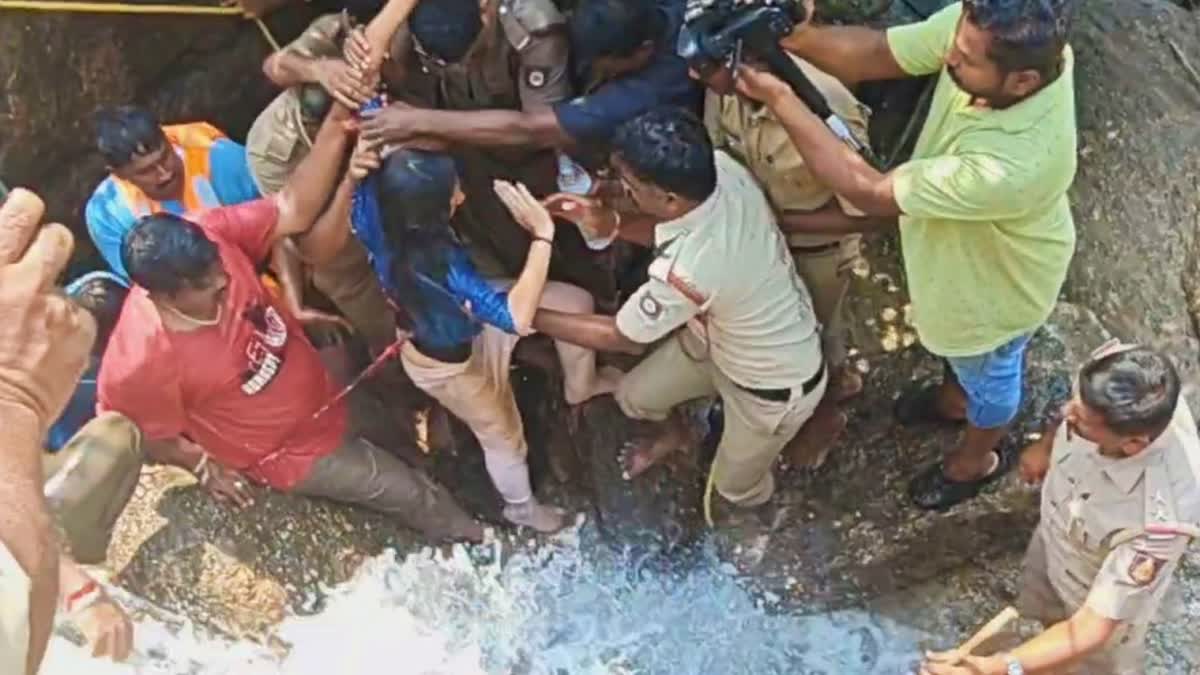 Karnataka B Tech student trapped in rocky terrain while clicking selfies at Tumkur lake rescued after 12 hours