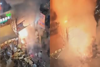 MASSIVE FIRE ACCIDENT AT ABIDS  FIRE ACCIDENT AT BOGGULKUNTA  FIRE ACCIDENT IN ABIDS  പടക്ക കടയ്‌ക്ക് തീപിടിച്ചു