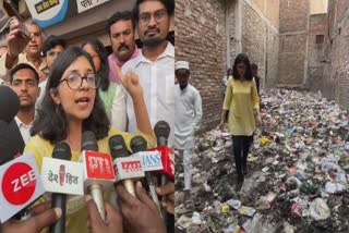 Swati Maliwal reached Sheesh Mahal in Kirari, got angry at the MLA after seeing the dirt