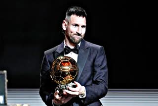 MESSI WITH BALLON D OR TROPHY 2023