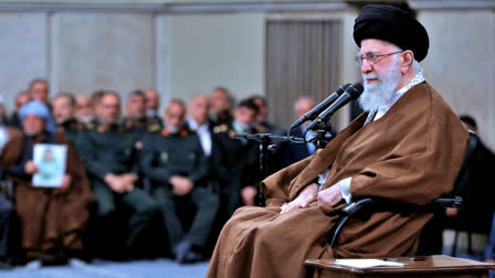 Iran Supreme Leader Ayatollah Ali Khamenei sits in a meeting in Tehran, Iran, Sunday, Oct. 27, 2024.