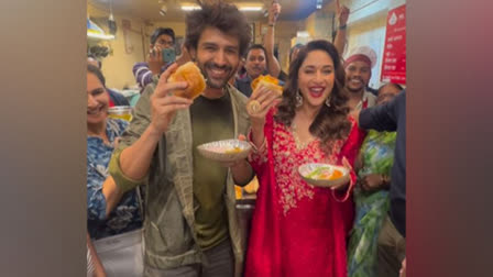 Madhuri Dixit and Kartik Aaryan