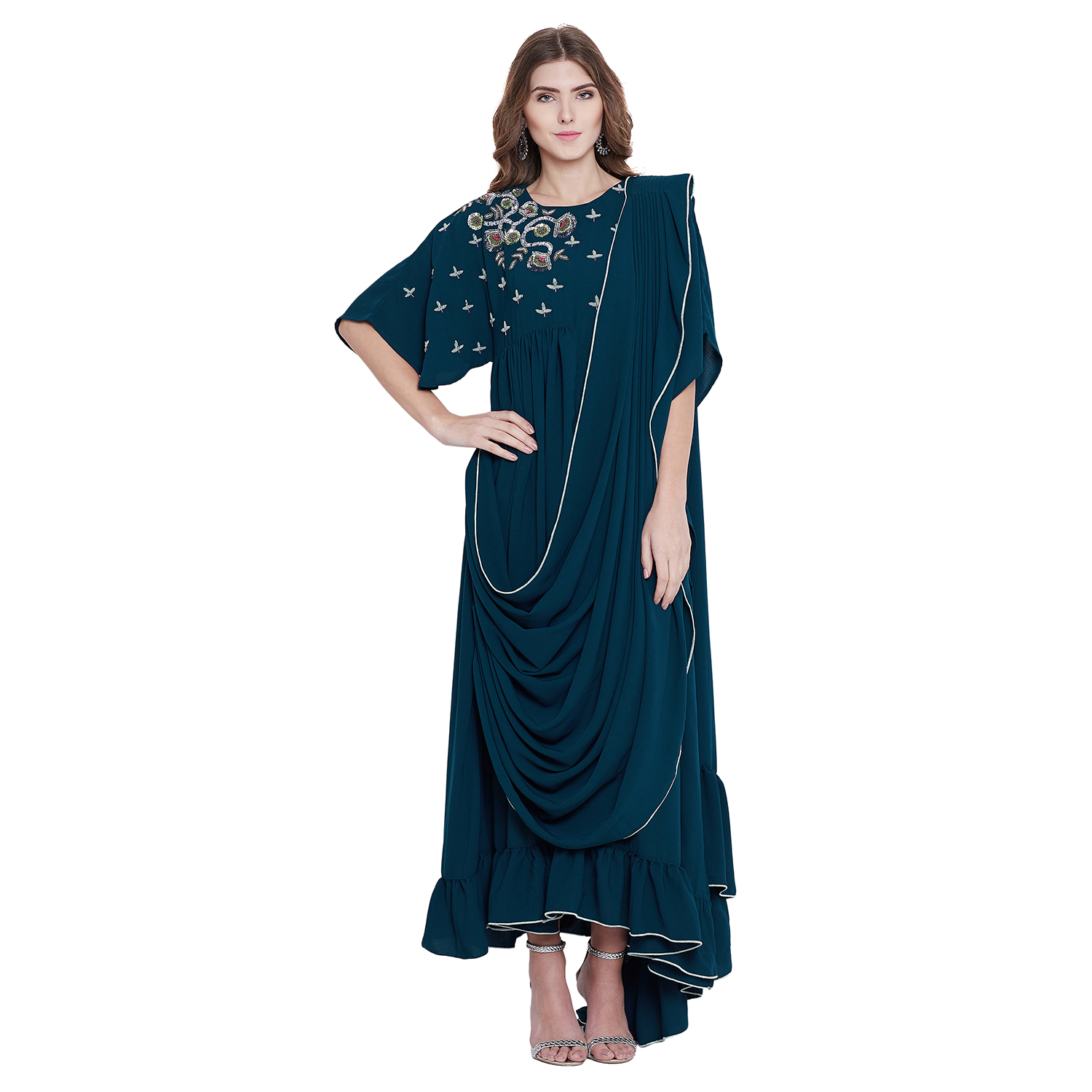 Deep Blue Saree Kaftan