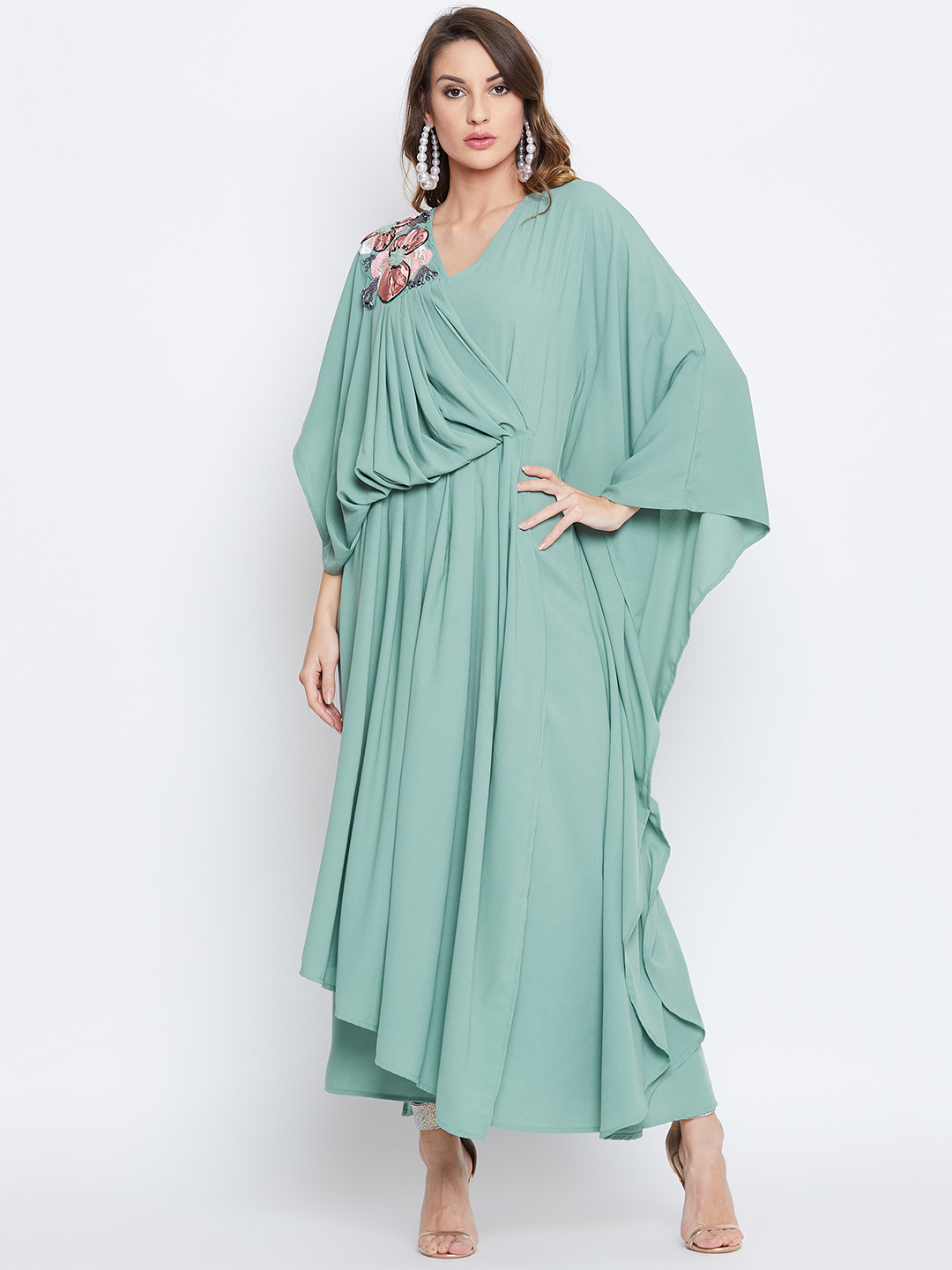 Sea Green Embellised Kaftan