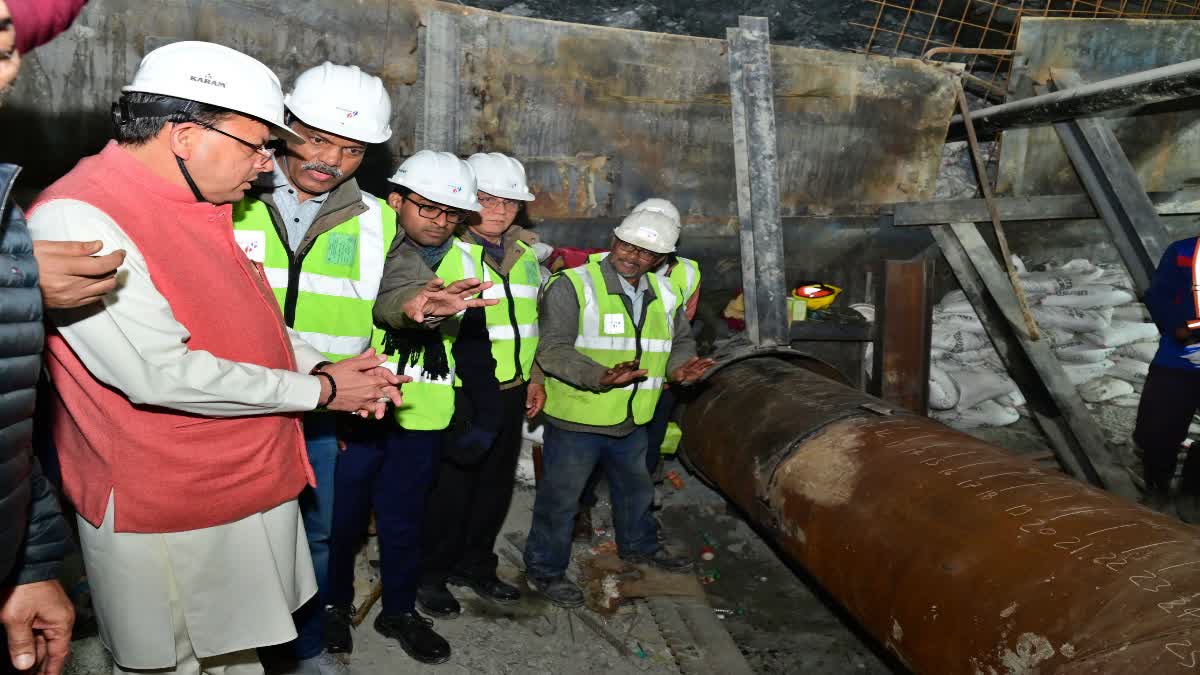 CM Dhami inspected Uttarkashi Silkyara rescue work