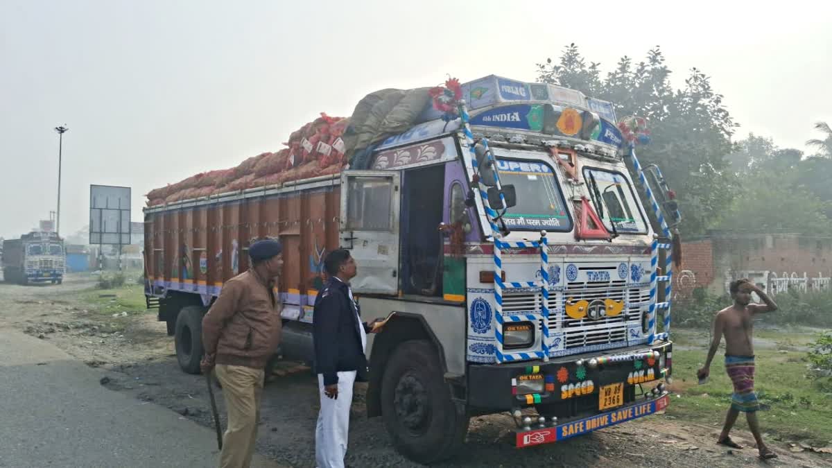 Police stop truck loaded