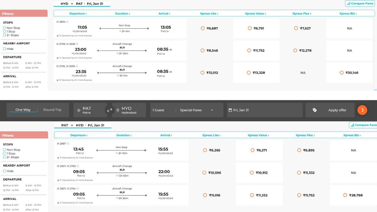 new flights of air india express