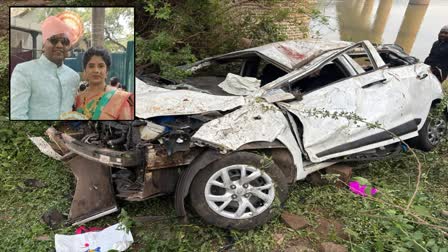 3 peoples died in accident, car fell down from bridge near ankali sangli