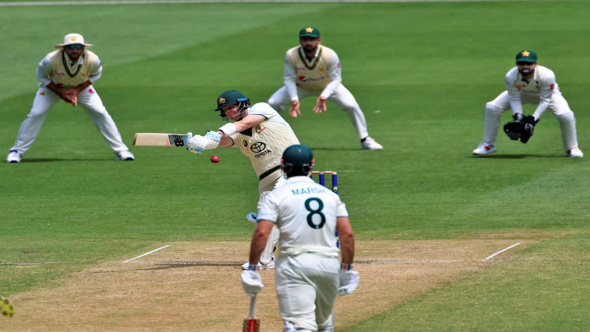 Australian skipper Pat Cummins, who took his 10th five-wicket haul, led the bowling attack to bundle out visitors for 264 runs, providing their side 54 runs lead from the first innings. However, Australia lost four  wickets for mere 16 runs, but then Steve Smith and Mitchell Marsh took the charge and put Australia in a commendable position. At the end of day 3, Australia have scored 187/6, leading by 241 runs.