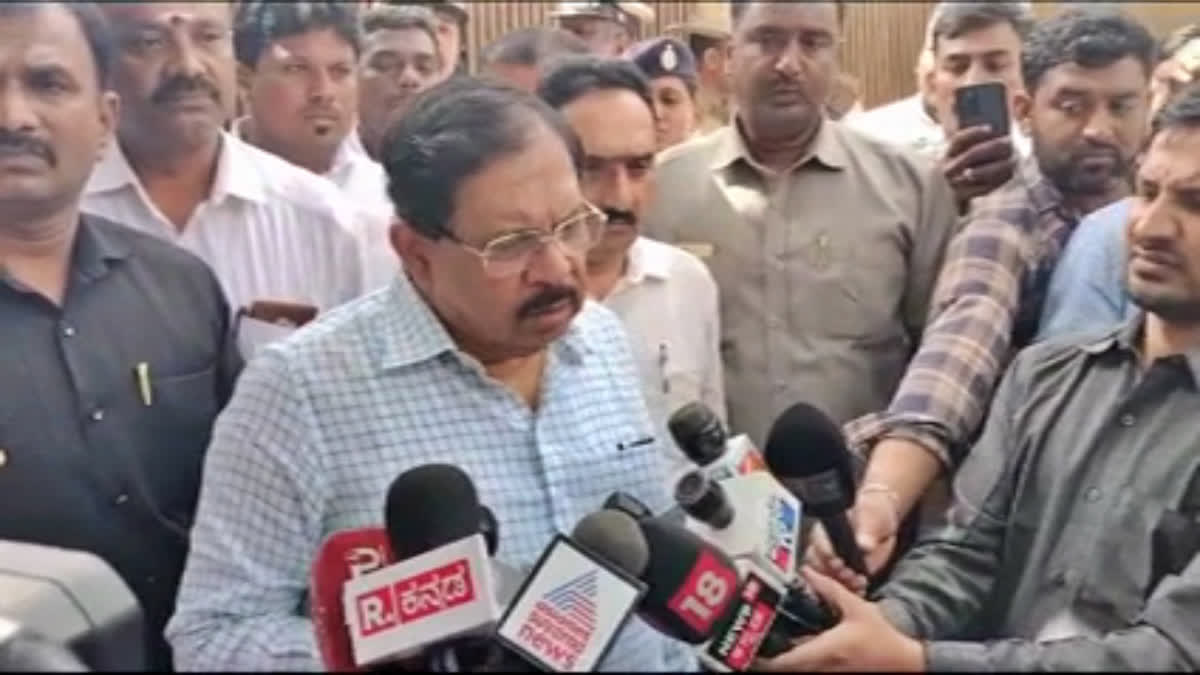 Minister Dr. G. Parameshwar spoke to the media.