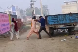 Husband beaten by wife in Meerut