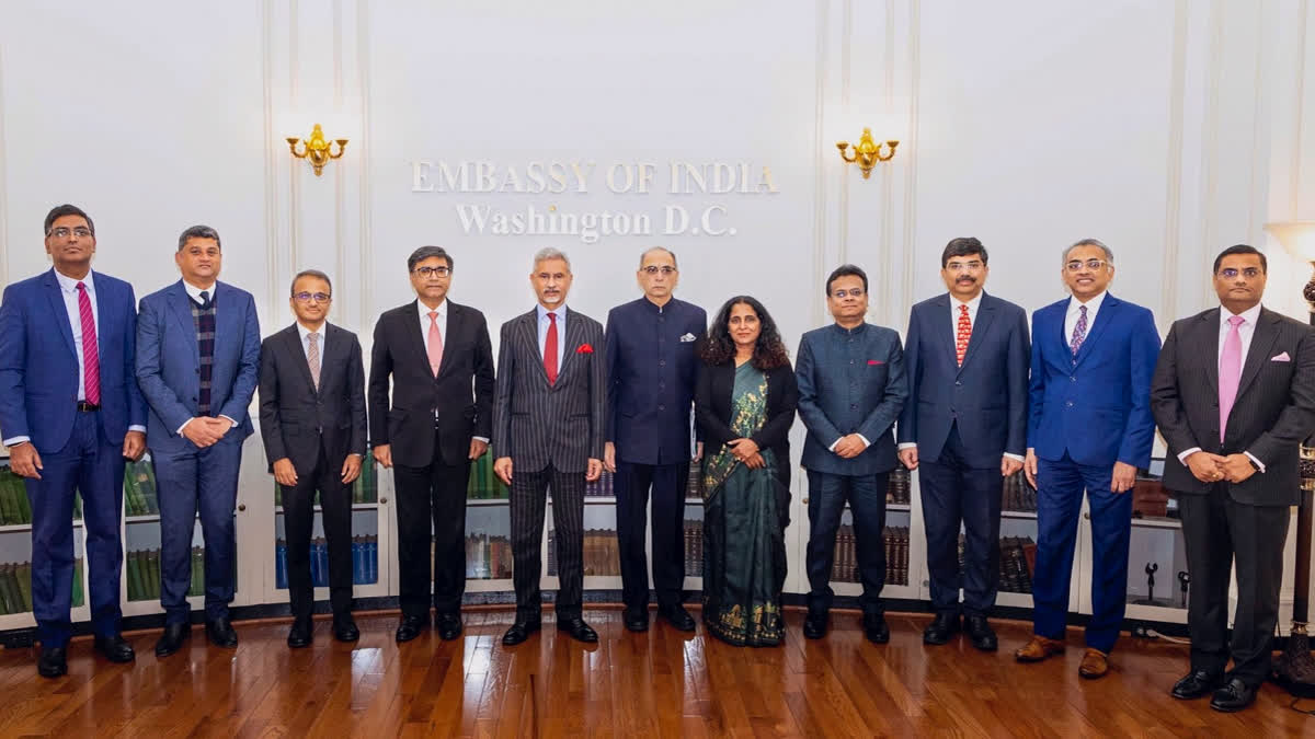 Union External Affairs Minister S Jaishankar during a meeting with the Indian Consul Generals based in New York, Chicago, San Francisco, Seattle, Houston and Atlanta and officials at the Embassy of India, in Washington, DC, USA.