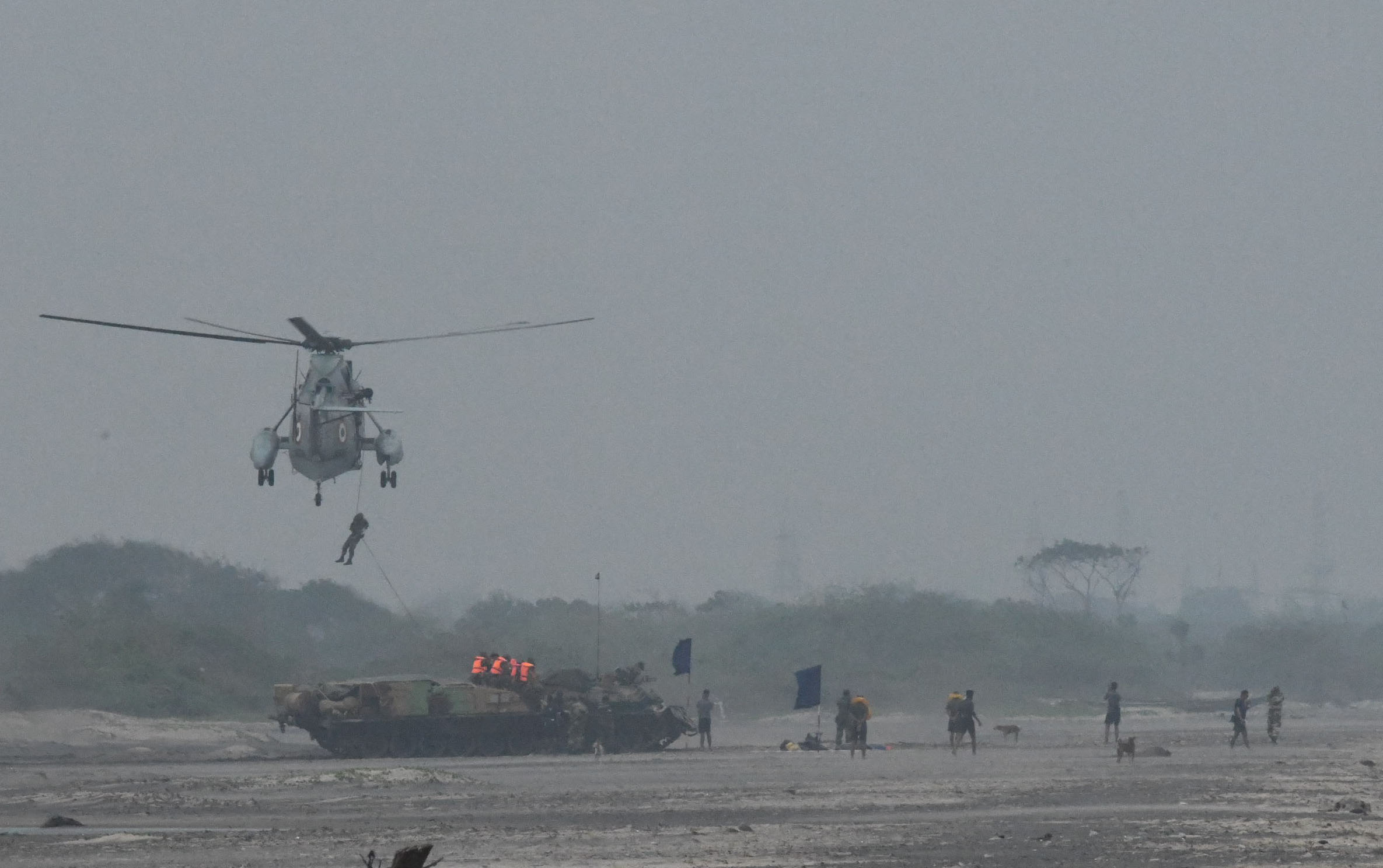 The beach has was invaded by the likes of BMP armoured carriers