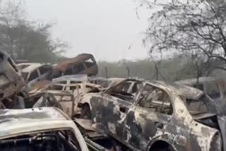 Massive fire in police warehouse in Wazirabad, Delhi, hundreds of vehicles burnt to ashes
