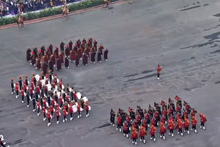 Beating Retreat ceremony on Kartavya Path in Delhi