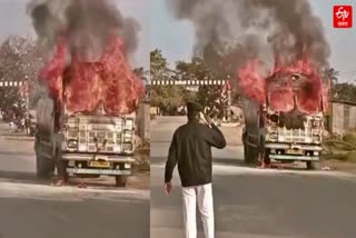 massive fire breaks out in a moving tanker in silchar