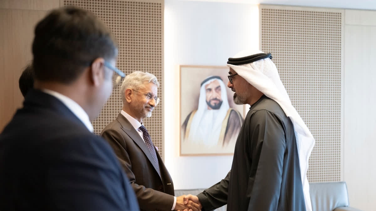 External Affairs Minister S Jaishankar met Abu Dhabi Crown Prince Sheikh Khaled bin Mohamed bin Zayed Al Nahyan on Tuesday.