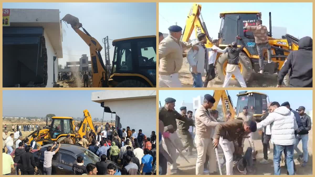 Administration bulldozer runs on illegal colony