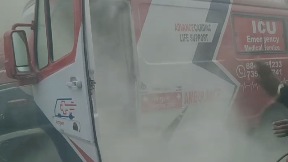 Ambulance Catches Fire