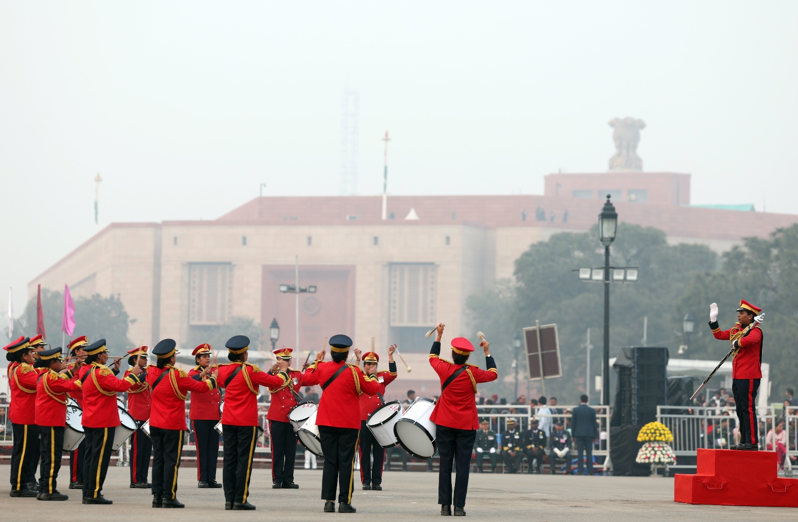 Beating Retreat ceremony at Vijay Chowk.