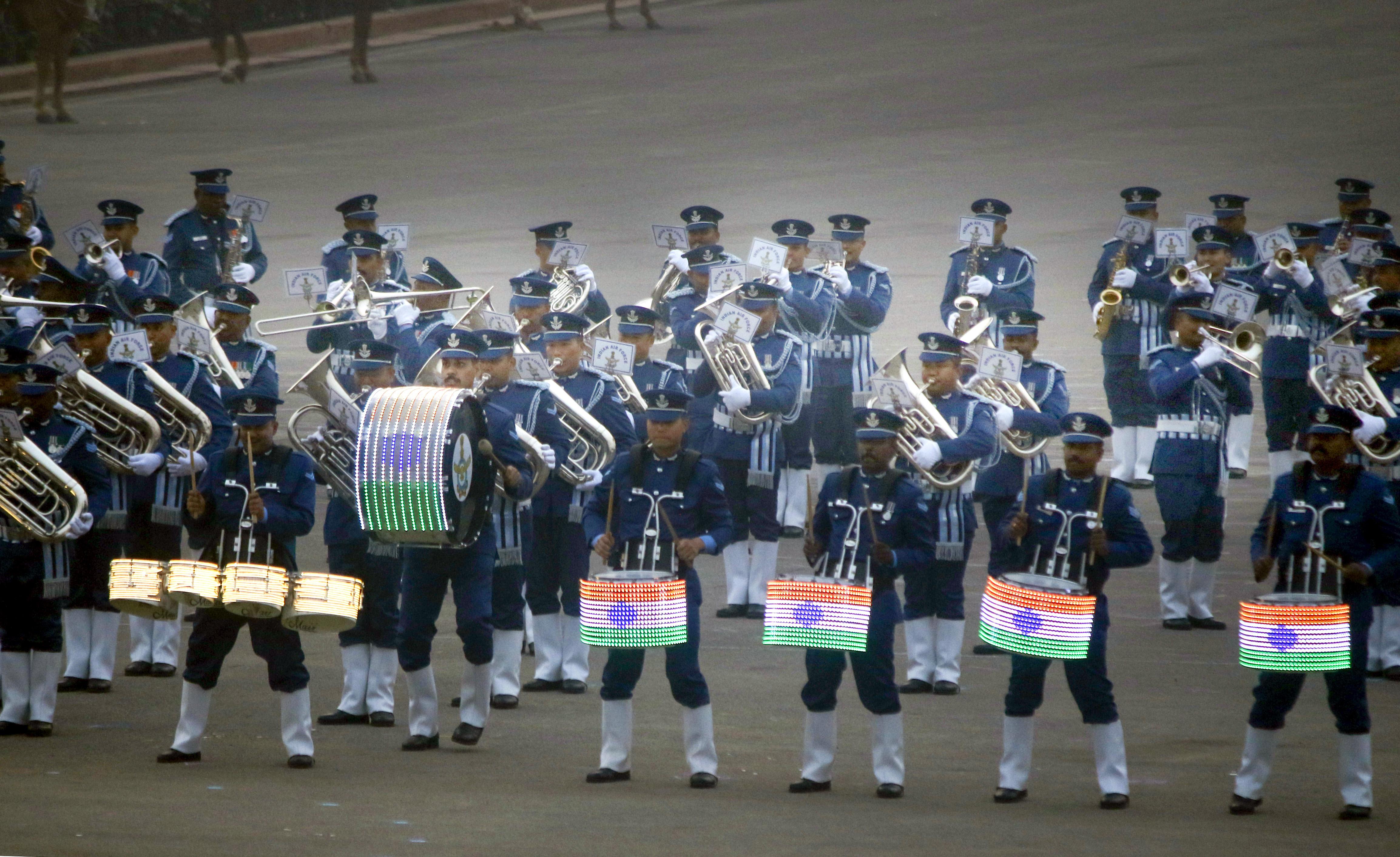 Beating Retreat ceremony at Vijay Chowk.