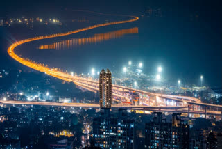 A view of India's longest sea bridge Atal Bihari Vajpayee Sewri-Nhava Sheva Atal Setu