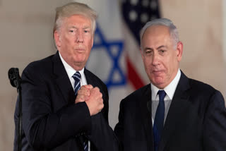 FILE - President Donald Trump and Israeli Prime Minister Benjamin Netanyahu shake hands at The Israel Museum in Jerusalem, May 23, 2017.