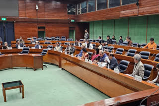 Chairman of JPC on the Waqf Amendment Bill, Jagdambika Pal chairs the meeting of the Joint Parliamentary Committee on the Wakf (Amendment) Bill, 2024 in New Delhi on Jan 24, 2025