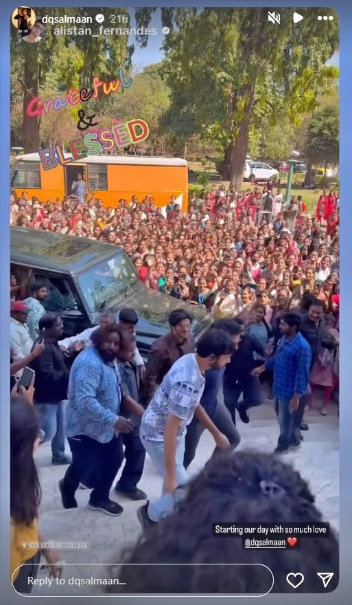 Dulquer Salmaan surrounded By Fans