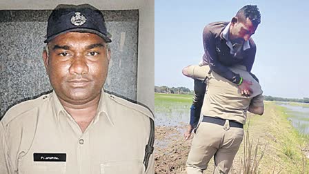 suicide attempt In telangana  police constable saved person  ആത്മഹത്യ ശ്രമം  രക്ഷകനായി കോണ്‍സ്‌റ്റബിൾ  ബ്ലൂ കോൾട്ട് കോൺസ്‌റ്റബിൾ