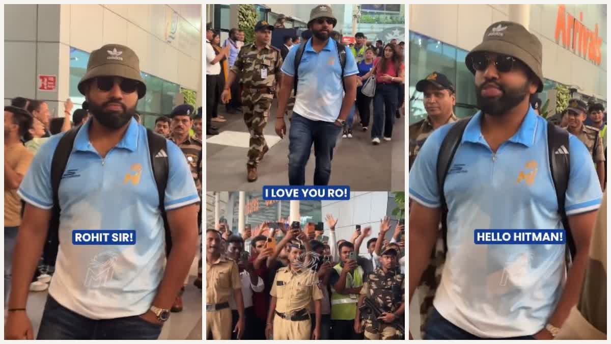 Rohit Sharma got warm welcome at airport
