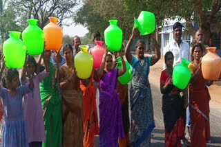 Women Protest Solving the Water Problem in Mylepalli