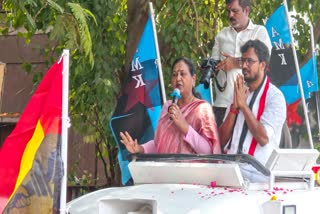 dmdk-general-secretary-premalatha-vijayakanth-campaigned-in-support-of-aiadmk-candidate-singai-ramachandran