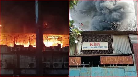 Fire accident At Shamshabad Iron Material Godown