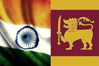 India (L) and Sri Lanka (R)Flag