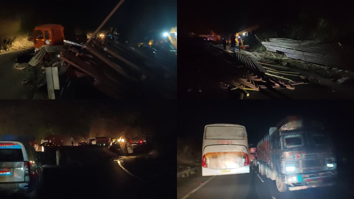 Jam on NH 33 due to overturning of tailor in Chutupalu valley of Ramgarh