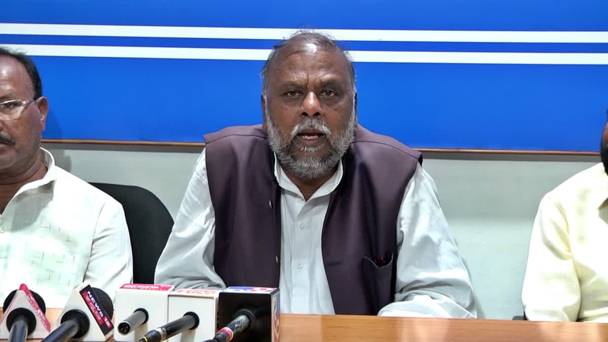 Former Minister H Anjaneya spoke at a press conference.