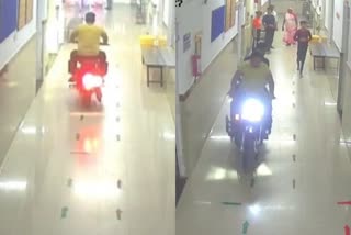 MAN ENTERED HOSPITAL WITH BIKE