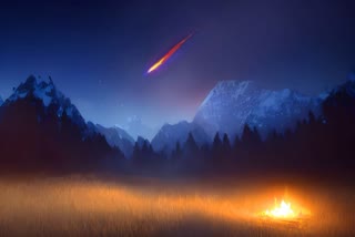 Meteor or Mysterious Light Falls from Night Sky in Balmer, Probe On