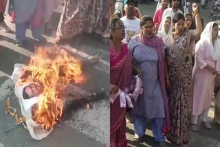 AKSHAY KANTI BAM EFFIGY BURNT